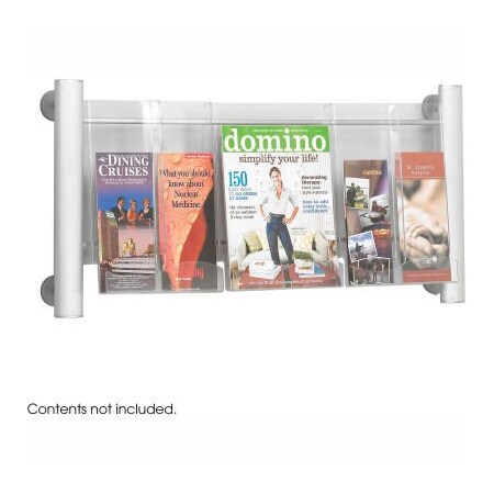 Safco Luxe„¢ Magazine Rack - 3 Pocket - Silver 4133SL